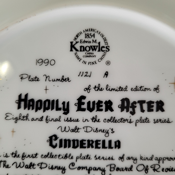 CINDERELLA Happily Ever After Limited Plate 1990 KNOWLES x WALT DISNEY COMPAN - Picture 5 of 11